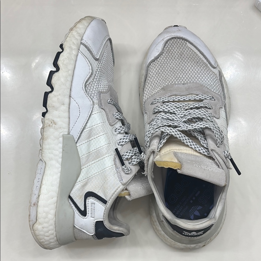 Adidas Mesh White and Gray Sneakers